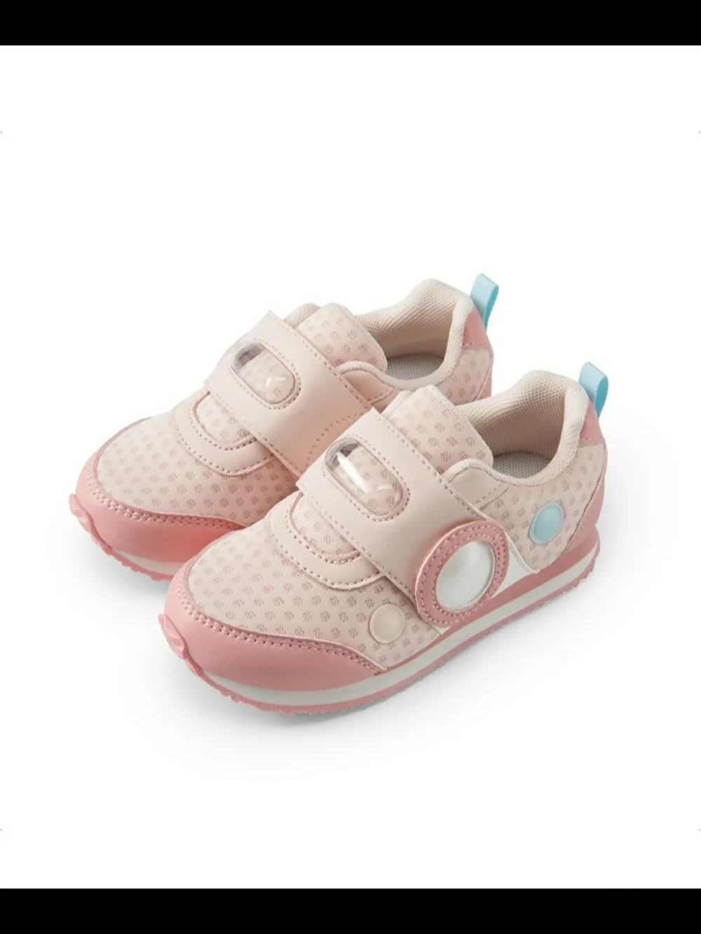 Dream Pairs Pink and Light Blue Kids Hook-and-Loop Sneakers 9T